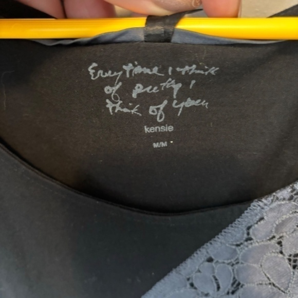 Kensie, Women's T-shirt Dress, Black with a Grey Lace Bow, SZ M - Picture 9 of 9